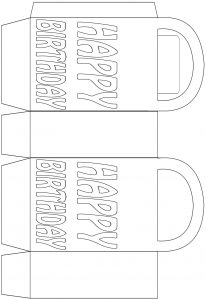 Birthday party bag to colour in