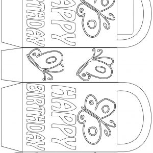 Birthday party bag to colour in