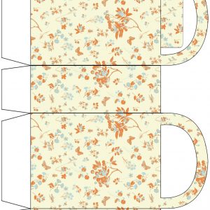 Cream and Orange Floral Party Bag