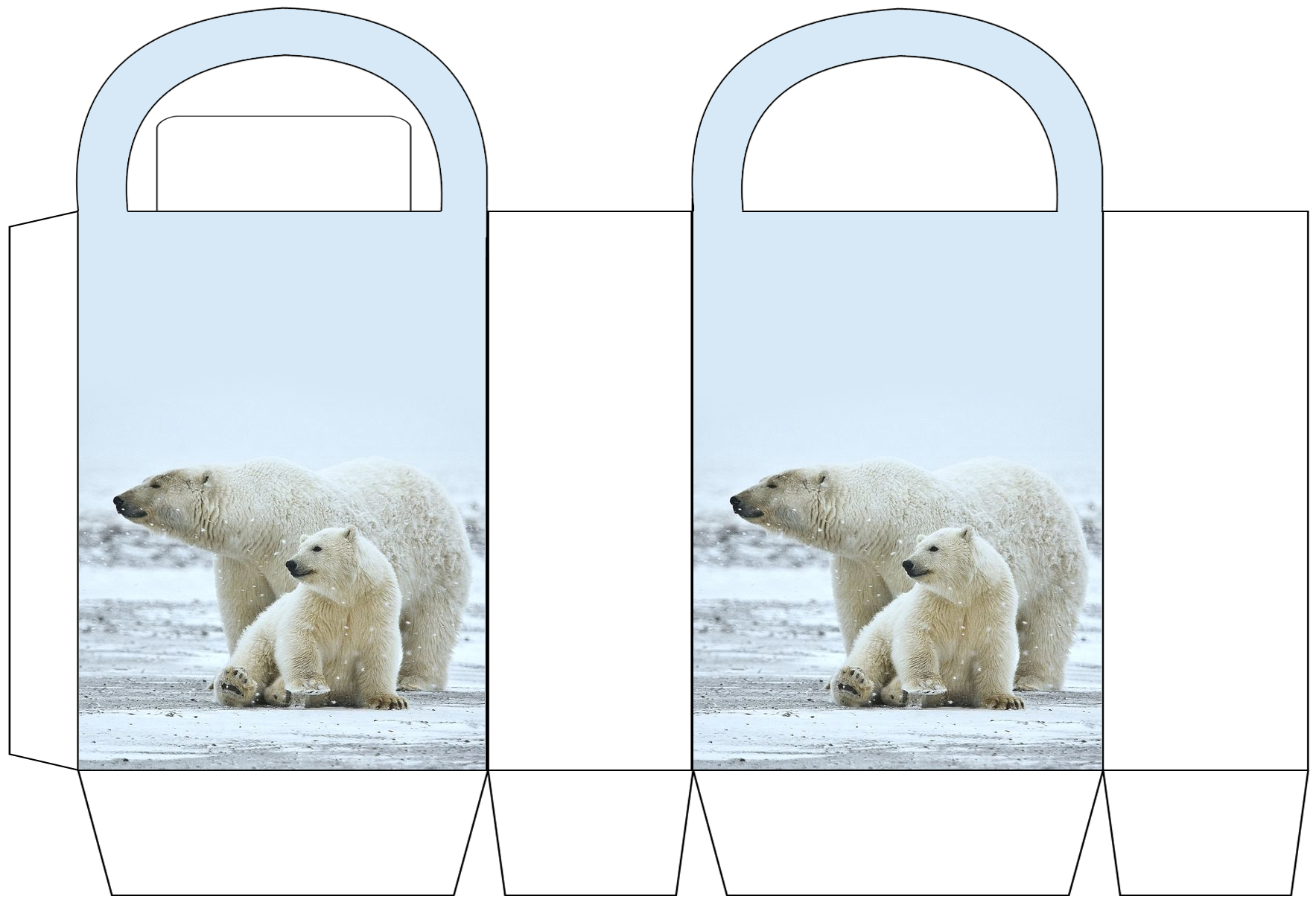 Polar Bear Mother and Cub Party Bag