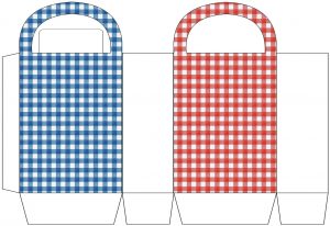 Red and Blue Check Party Bag