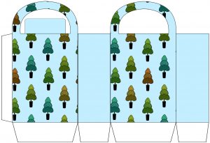 Blue Christmas Trees Party Bag