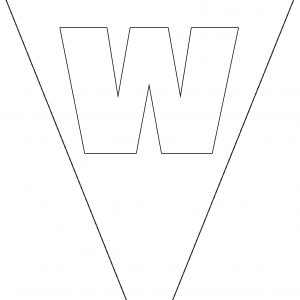 Colouring Bunting - Letter W