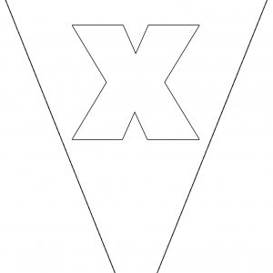 Colouring Bunting - Letter X