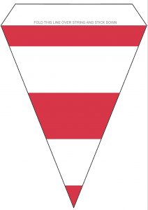Bunting depicting stripes of the USA flag