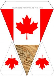 Printable Canadian flag themed bunting