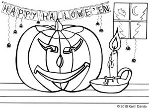 Free printable colouring page of a Halloween pumpkin