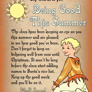 Free printable certificate from the elves saying well done for being good over the summer