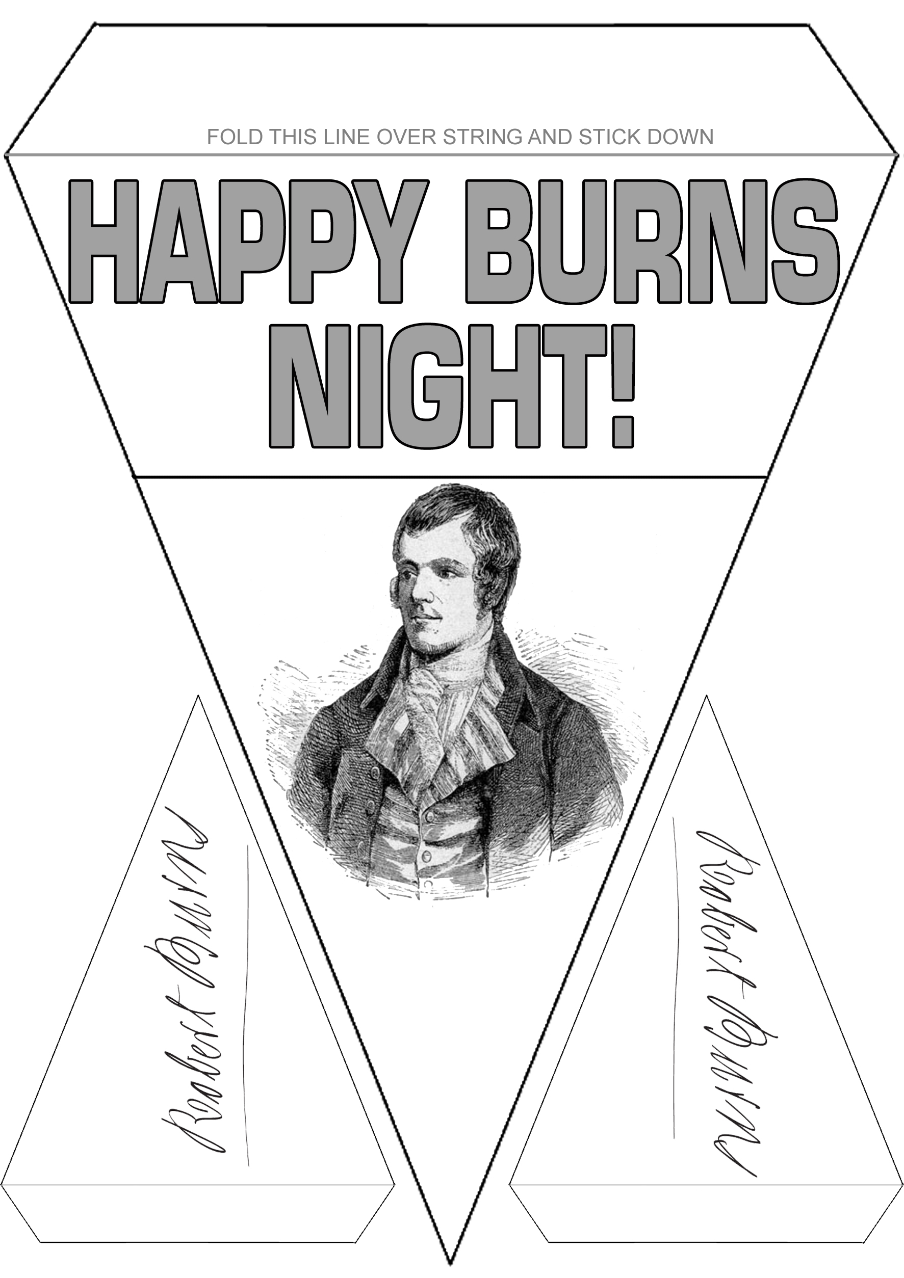 Burns Supper Decoration: Black and White Bunting