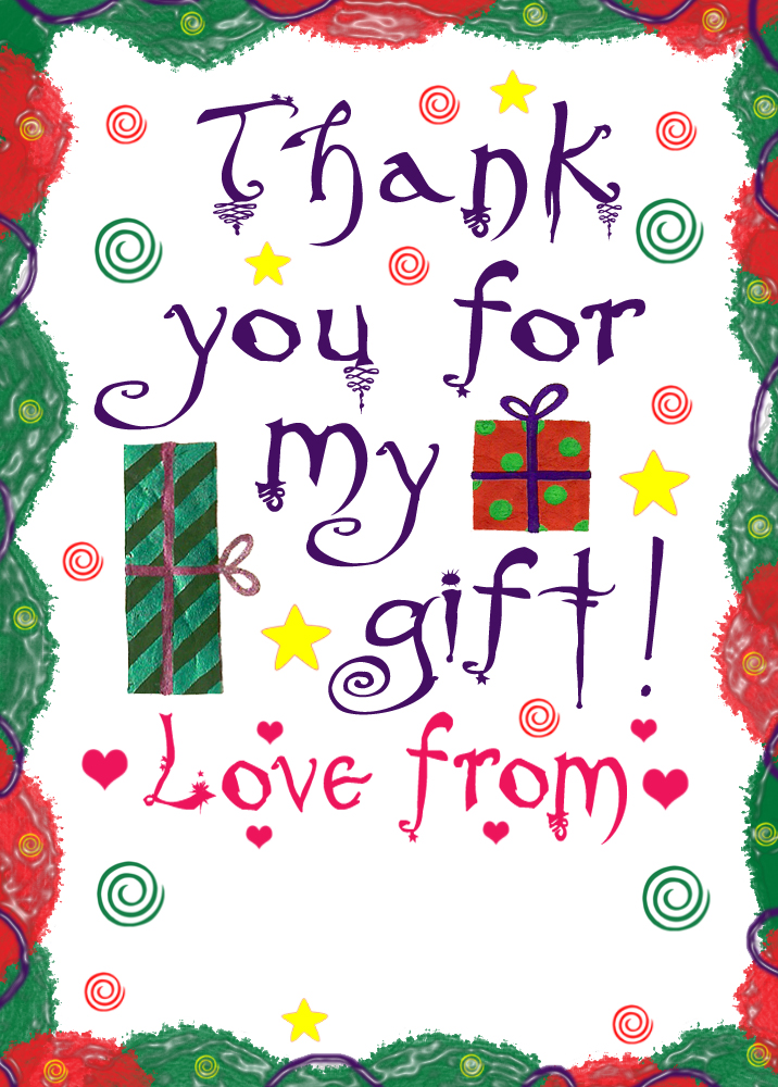 Printable thank you note - thanks for my gift