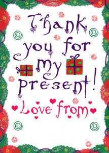 Printable thank you note - thanks for my present