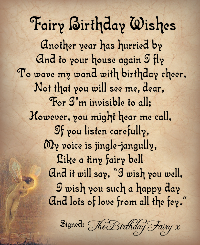 Fairy Birthday Wishes | Rooftop Post Printables