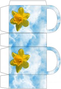 Printable daffodil-themed gift bag