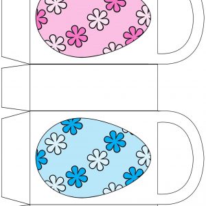 Printable part bag with Easter egg design