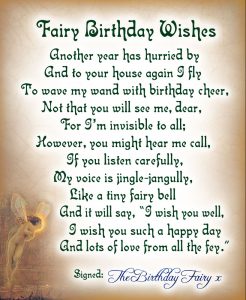 Fairy Birthday Wishes - A Printable Poem from the Birthday Fairy