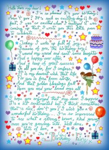 Birthday Fairy Letter with Poem for a Boy