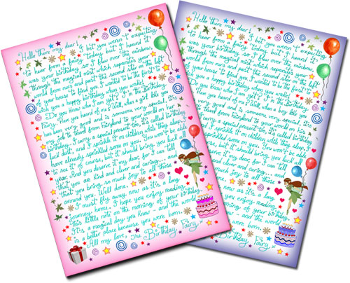 Printable Birthday Fairy Letters
