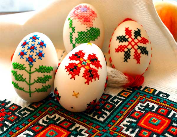 Embroidered Eggs