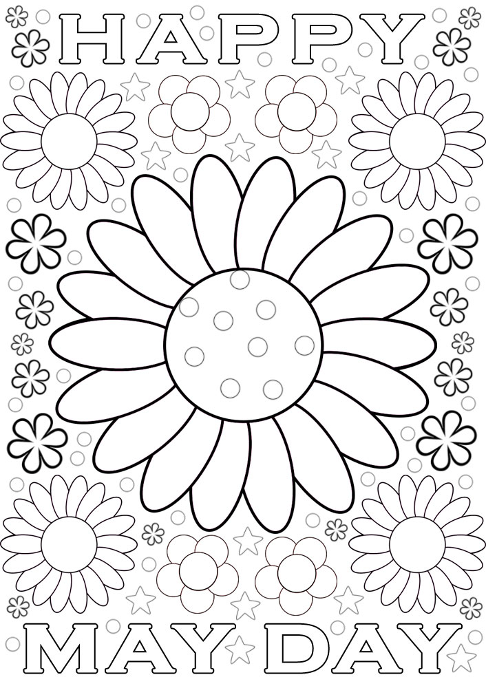 May Day Colouring Flowers Rooftop Post Printables