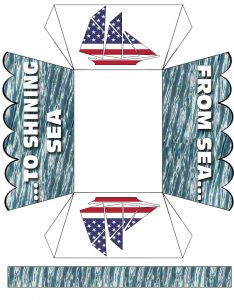 From Sea to Shining Sea printable paper basket for American celebrations