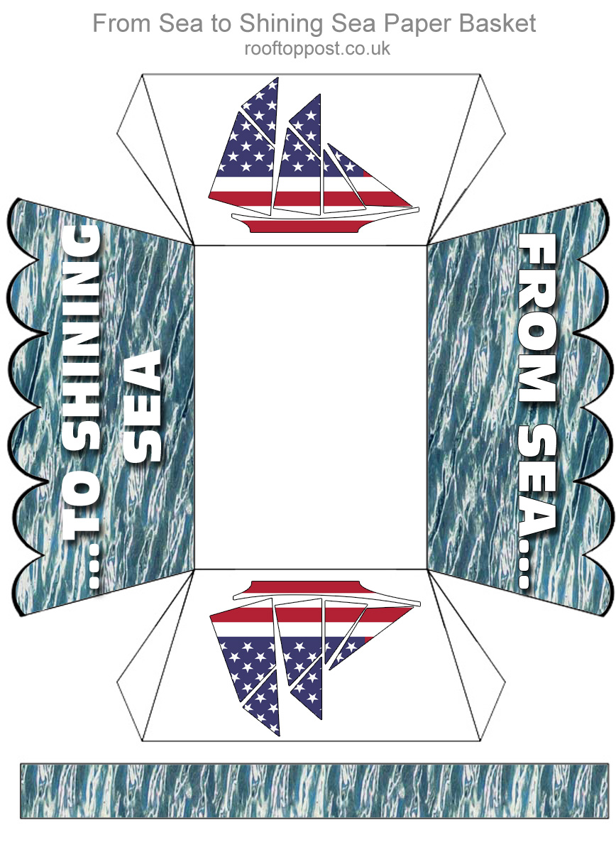From Sea to Shining Sea printable paper basket for American celebrations