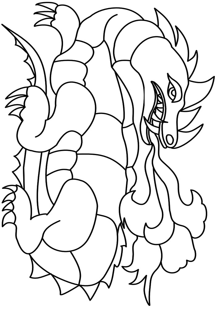 Download Fire Breathing Dragon Colouring | Rooftop Post Printables