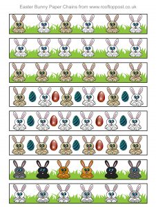 Printable paper chains with and Easter Bunny design