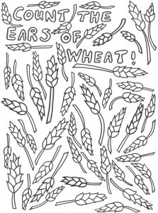 A printable activity for Harvest Festival - count the ears of wheat.