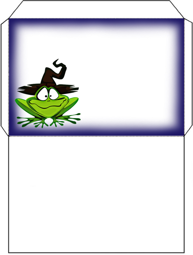 Fun froggy envelope to print for Halloween