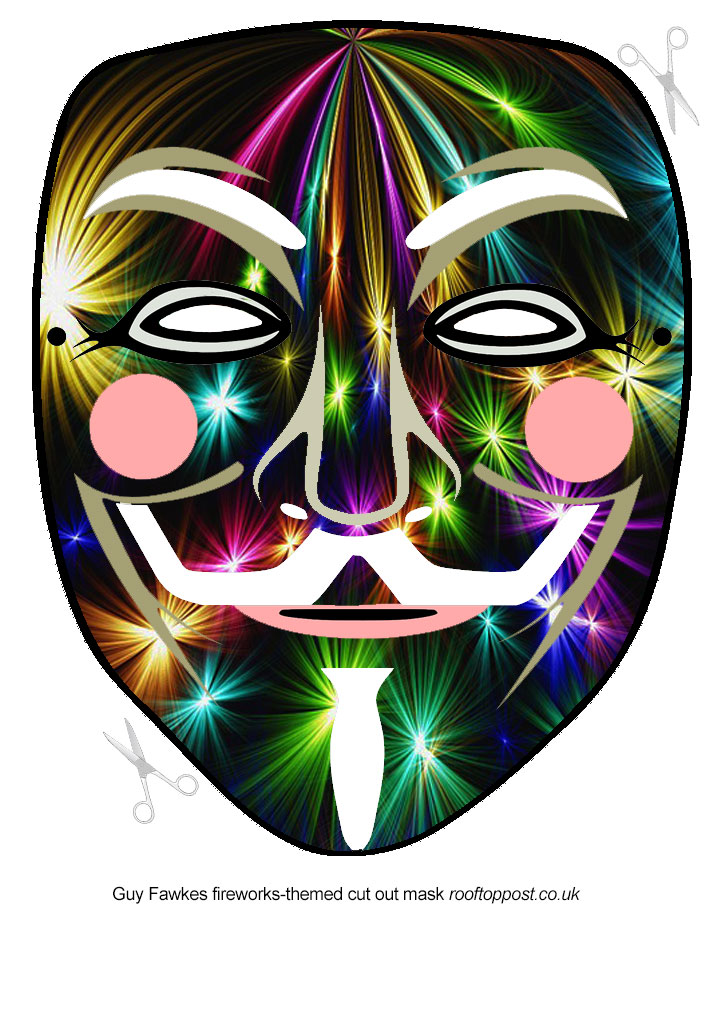 Produktion rent faktisk koste guy-fawkes-cut-out-mask-fireworks | Rooftop Post Printables