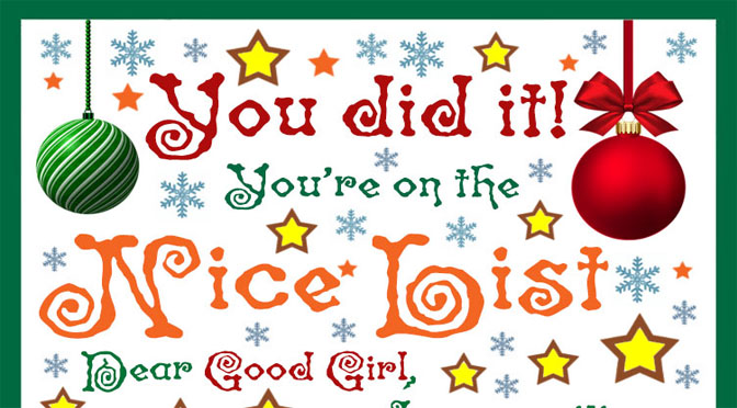 You’re on the Nice List!