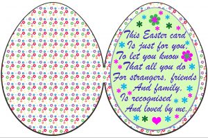 A printable Easter egg poem card