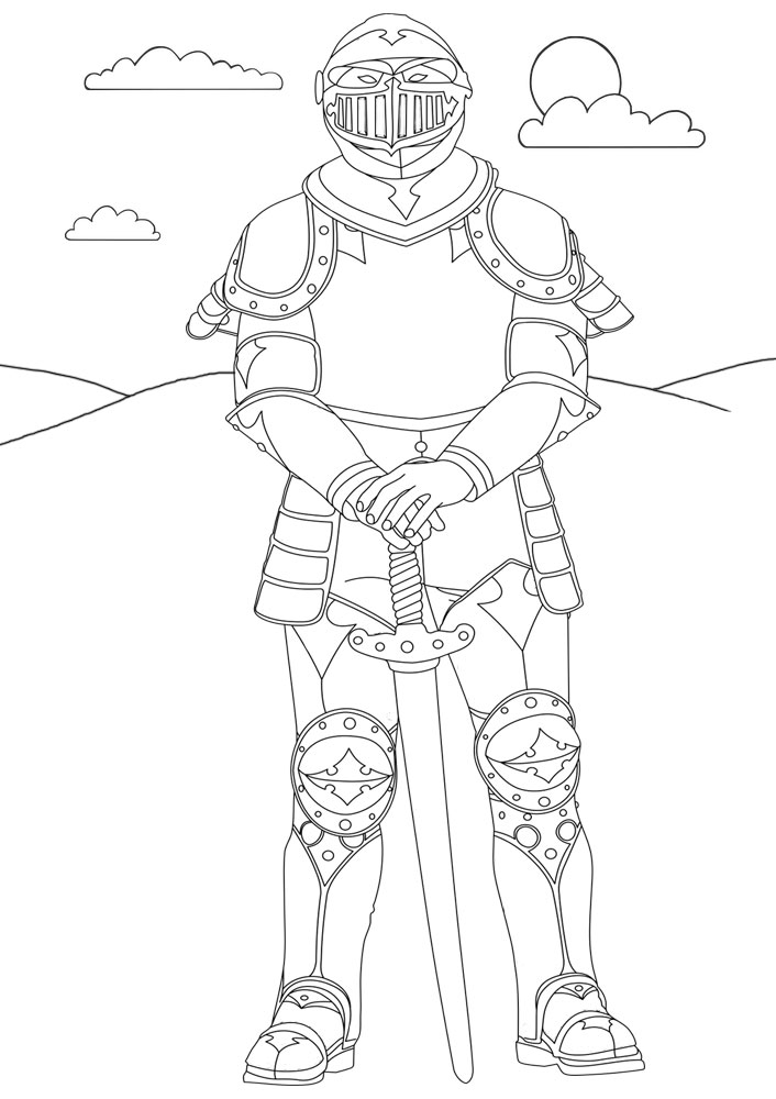 knights in armour coloring pages