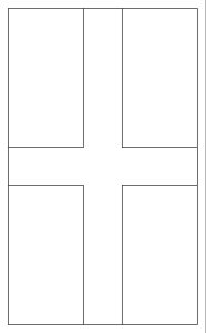 Printable outline of St George's Cross to colour in