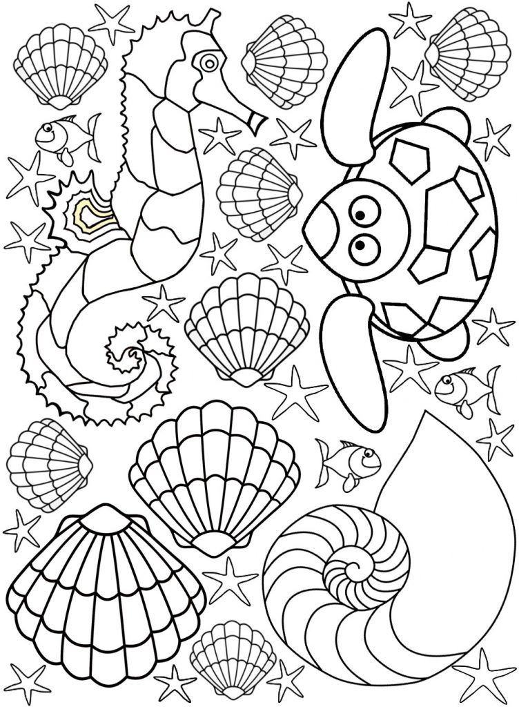 Seaside Creatures Colouring Page Rooftop Post Printables