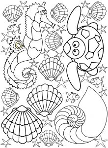 Printable seaside colouring for kids