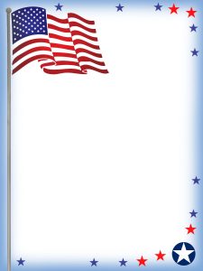 Printable USA flag themed notepaper