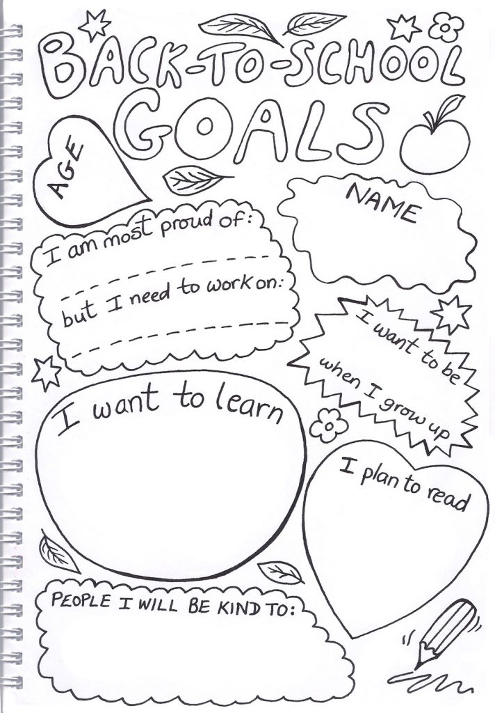 first day of school goal setting worksheet pdf