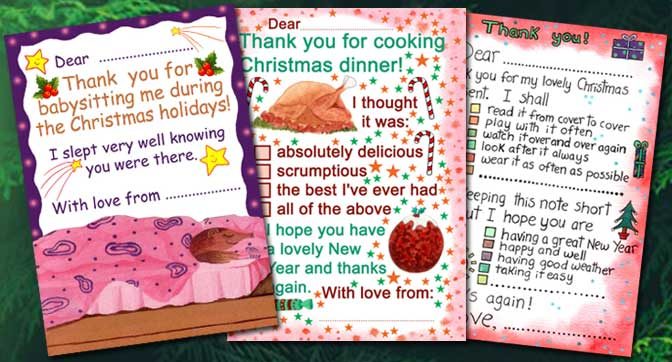 After Christmas Thank You Notes