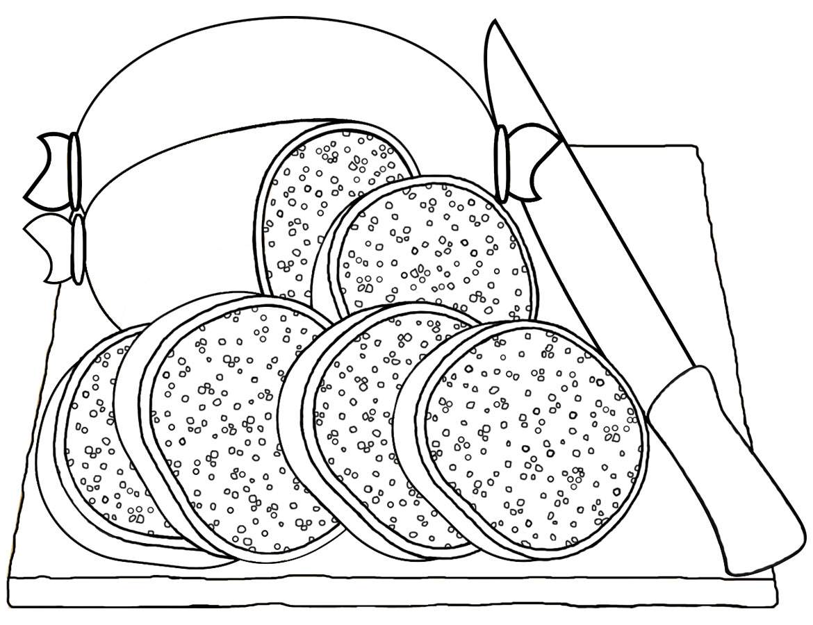 Picture of a Scottish haggis to print and colour in.