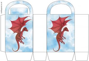 Printable party bag of the Welsh red dragon