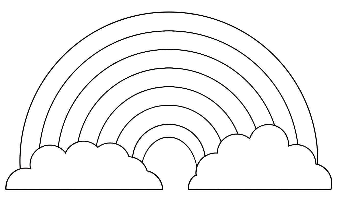 Large Rainbow Coloring Page Coloring Pages