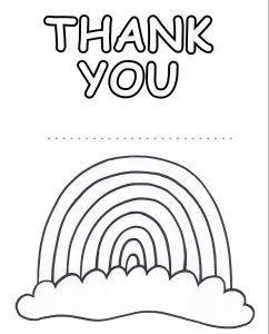 A rainbow poster to colour in to say thank you to whoever you like.