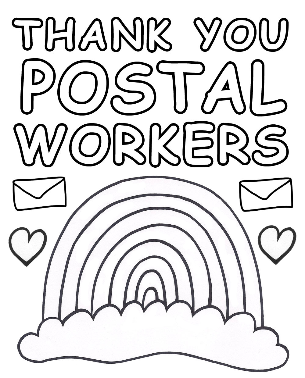 Thank You Postal Workers Rainbow Poster | Rooftop Post ...