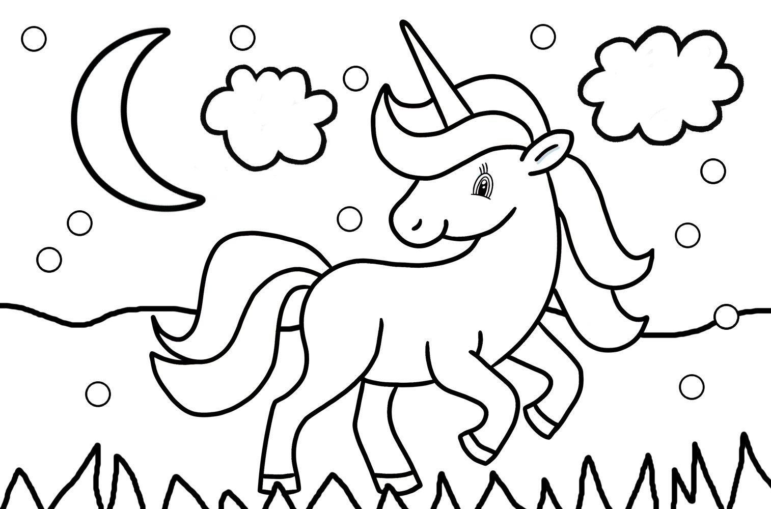 Unicorn in the Snow Colouring Page | Rooftop Post Printables