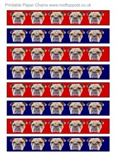 Printable British bulldog paper chains to make for VE Day