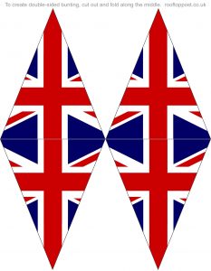 Printable foldable double-sided UK flags
