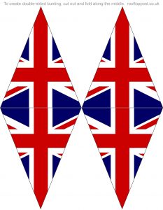 Printable foldable double-sided UK flags