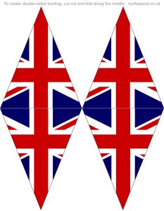 Printable foldable double-sided UK flags