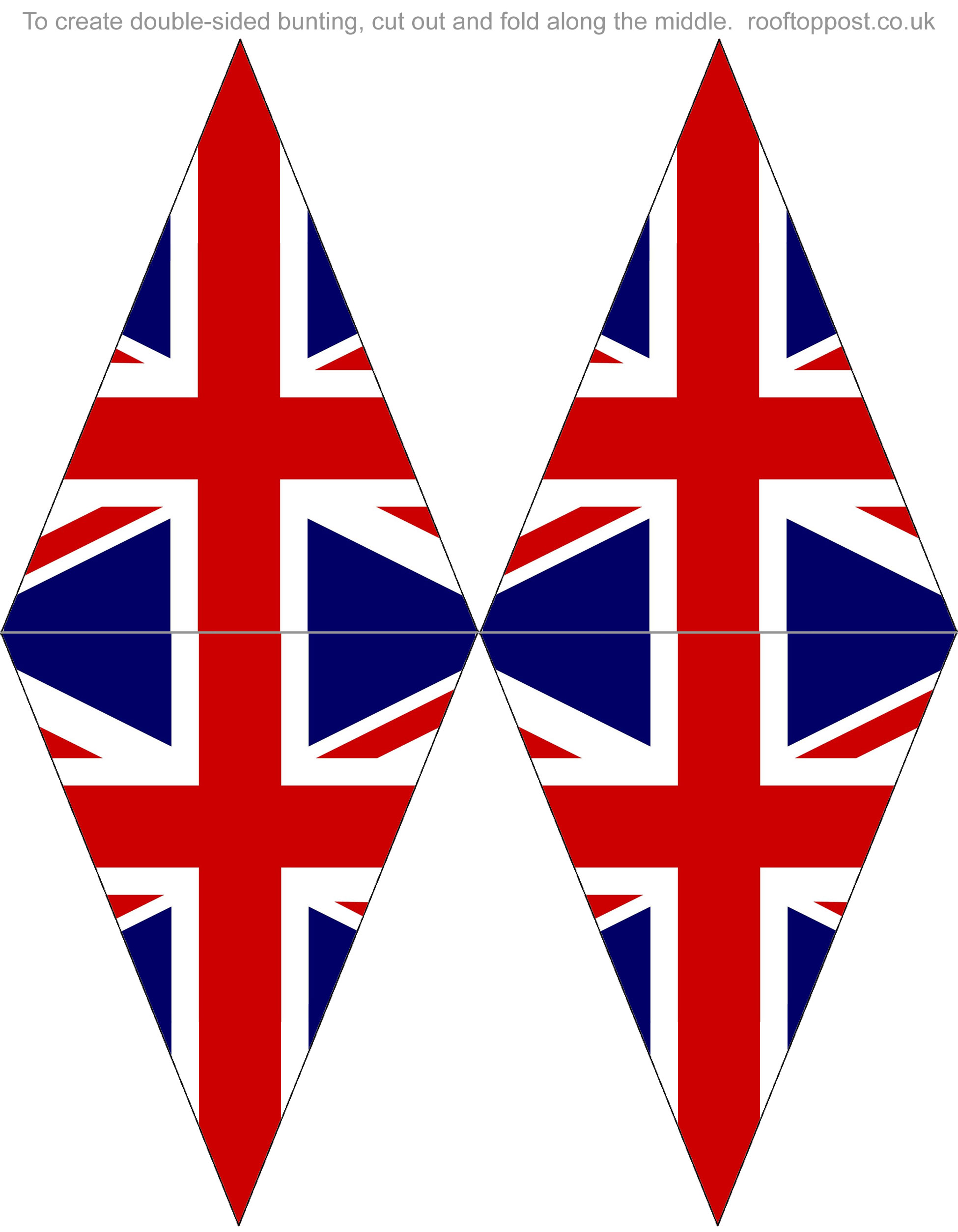 Printable foldable double-sided UK flags